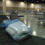 The Utah Division of Emergency Management transformed the Mountain America Expo Center by setting up 260 beds, medical equipment, a pharmacy and a pediatric unit. The expo center will be used as an alternate care site if needed. (Ladd Egan, KSLTV)
