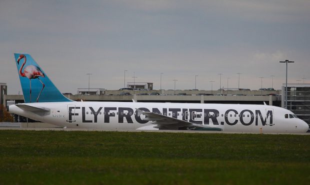 FILE: A Frontier taxi's for takeoff at Cleveland Hopkins Airport. (Photo by Michael Francis McElroy...
