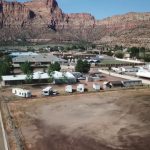 An aerial view of the town of Hildale.