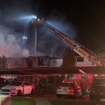 A 2-alarm fire burns at the Driftwood Apartments in Millcreek on May 20, 2020. (Photo: Steve Breinholt, KSL)