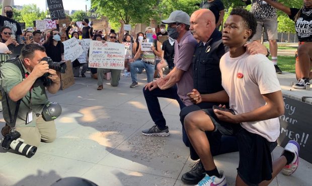 Salt Lake City Police Chief, Officers Kneel With Protesters