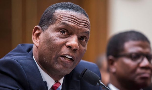 Former NFL player Burgess Owens testifies during a hearing on slavery reparations held by the House...