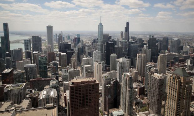 FILE: A view from the 360 Chicago observation deck shows the city skyline(Photo by Scott Olson/Gett...