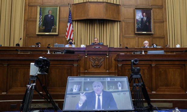 WASHINGTON, DC - JULY 29: Amazon CEO Jeff Bezos testifies via video conference during the House Jud...