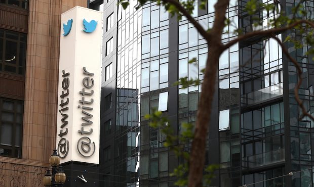 FILE: A sign is posted on the exterior of Twitter headquarters on April 26, 2017 in San Francisco, ...