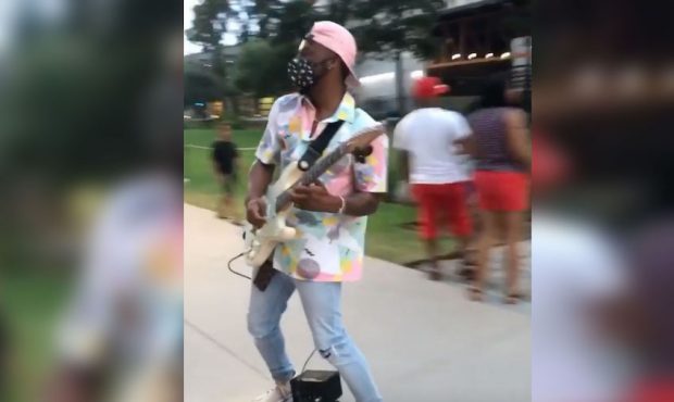 Riding an electric skateboard, Chavis Flagg performs along Atlanta's Beltline trail. (Instagram: ch...
