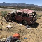 Four juveniles were ejected from a vehicle during a crash in Millard County on July 9, 2020. One of the children died at the scene. (Photo: Utah Highway Parol)