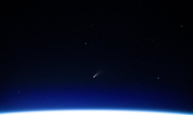 Comet Neowise seen from the International Space Station on July 5, 2020. (Photo: International Spac...