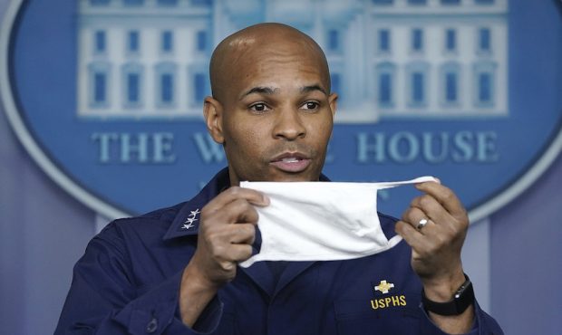 U.S. Surgeon General Jerome Adams, seen here during the daily briefing of the coronavirus task forc...