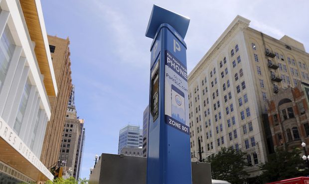 A parking kiosk in downtown Salt Lake City is pictured on Tuesday, June 11, 2019. (Kristin Murphy, ...