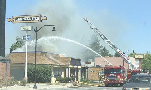 Crews respond to a fire at a Sconecutter restaurant in Salt Lake City on July 2, 2020 (Photo: Emers...
