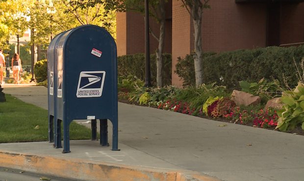 FILE: A USPS mail collection box....