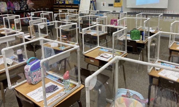 Teachers Build Desk Shields For Students At Orem School