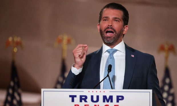 Donald Trump Jr. pre-records his address to the Republican National Convention at the Mellon Audito...