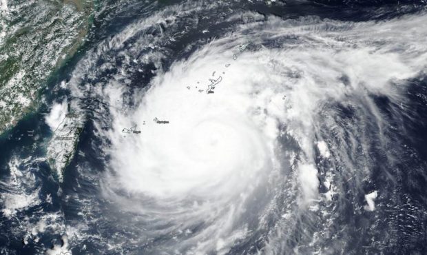 NASA’s Terra satellite provided a visible image to forecasters of Typhoon Maysak as it neared Oki...