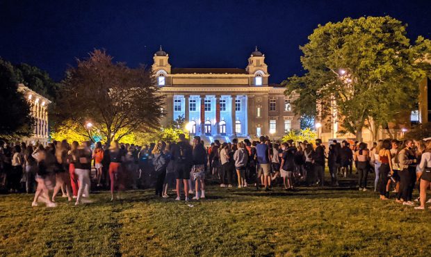 Students gathering on the Syracuse University campus on Wednesday Aug. 19, 2020, in Syracuse, NY. S...