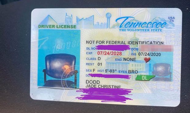 A Tennessee woman was surprised to find that her image was not on her new driver's license. (Jade D...