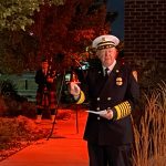 A small crowd of firefighters, city officials and others gathered at a Unified Fire Authority station Monday night to pay their respects to the firefighters who have died nationally in the line of duty. (Photo: Andrew Adams, KSL TV)