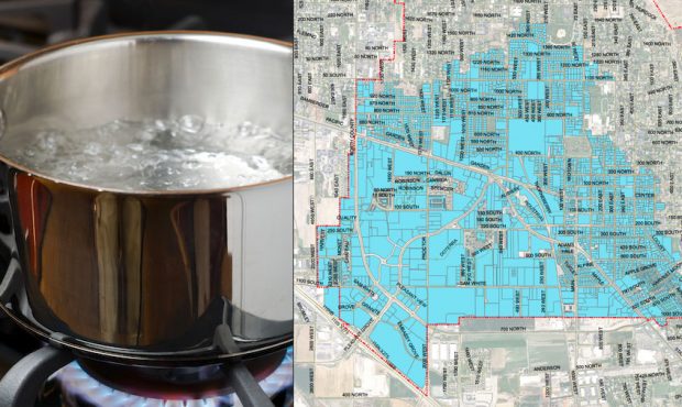 A map provided by Pleasant Grove shows the area included in a boil order advisory after a water sam...
