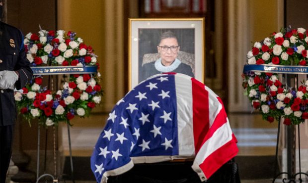 The late U.S. Supreme Court Justice Ruth Bader Ginsburg lies in state in Statuary Hall in the U.S. ...