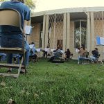 Scowcrpft rehearses the Utah Youth Symphony outside a Salt Lake church. 