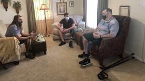 Dane Tidwell is a patient advocate for Fit Prosthetics. He guides people like Brian Ellsworth of Salem through adjusting to life as an amputee.