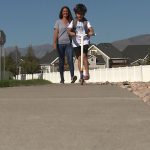 Jennifer Borland says she enjoys walking with her kids to school because it allows for them to share quality time together. (KSL-TV)