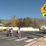 Kristen Hoschouer urges students to only cross at designated crosswalks. (KSL-TV)