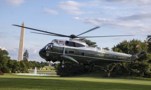 FILE: Marine One with US President Donald Trump prepares to land on the south lawn of the White Hou...