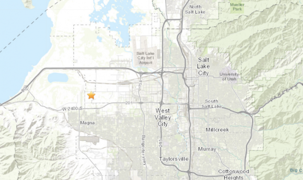 A magnitude 2.3 earthquake rattled Magna and nearby areas Friday night. (USGS)...
