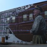 A mural honoring Colonel Gail Halvorsen, known as the “Candy Bomber,” in Tremonton. (KSL-TV)