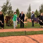 Local Church leaders in Utah participate in the groundbreaking of the Red Cliffs Utah Temple on Saturday, November 7, 2020. Attendance at the event was limited because of current COVID-19 social guidelines. (Intellectual Reserve, Inc.)