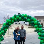 The Blackburn family poses as they crossed the finish line at the This Is The Place Monument in Salt Lake City, after Rex finished the last 47-mile stretch on his last day. (Rex and Riley Blackburn)