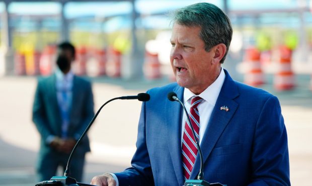 ATLANTA, GA - AUGUST 10: Georgia Governor Brian Kemp speaks during a press conference announcing st...