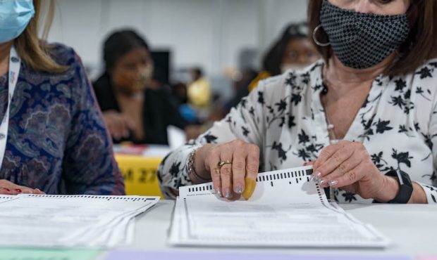 ATLANTA, GA - NOVEMBER 13: Gwinnett county workers begin their recount of the ballots on November 1...
