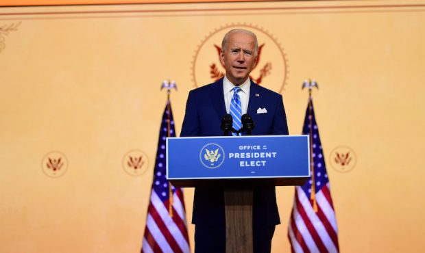 WILMINGTON, DE - NOVEMBER 25:  President-elect Joe Biden delivers a Thanksgiving address at the Qu...