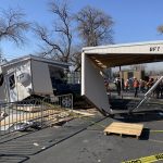 Multiple people were injured after a vehicle crashed into a COVID-19 testing site in Salt Lake City on Nov. 5, 2020 (Photo: Garna Mejia, KSL TV)