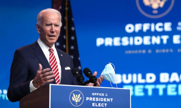 U.S. President-elect Joe Biden delivers remarks about the U.S. economy during a press briefing at t...
