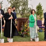 Local Church leaders in Utah participate in the groundbreaking of the Red Cliffs Utah Temple on Saturday, November 7, 2020. Attendance at the event was limited because of current COVID-19 social guidelines. (Intellectual Reserve, Inc.)