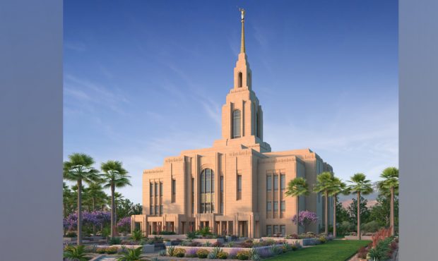 A rendering of the Red Cliffs Utah Temple. (Intellectual Reserve, Inc.)...