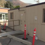 This cramped storage shed is serving as the Farmington Post Office while residents wait on the remodel to be completed. (KSL TV)