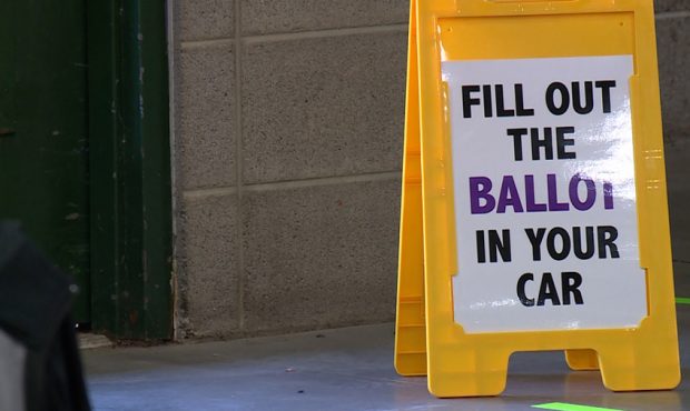 Weber County encouraged voters to fill out ballots outside.(Mike Anderson KSL TV)...