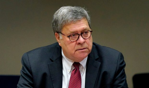 U.S. Attorney General William Barr meets with members of the St. Louis Police Department during a r...