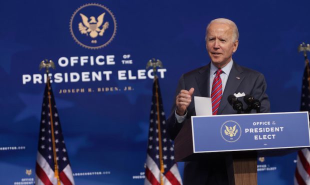 WILMINGTON, DELAWARE - DECEMBER 04: U.S. President-elect Joe Biden speaks on November job numbers a...