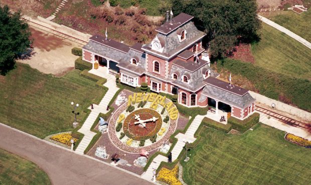 An aerial view of the Neverland Valley Ranch of singer Michael Jackson in Santa Ynez, CA. (Photo by...