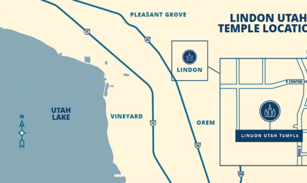 Location of the Lindon Utah Temple. (The Church of Jesus Christ of Latter-day Saints)...