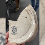  A broken plate found at the demolition site. (UTA)