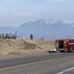 Emergency crews respond to a plane crash in Ogden on Dec. 10, 2020. (Tanner Siegworth/KSL-TV)