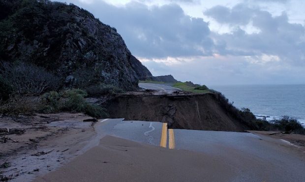 Parts of Scenic Highway 1 near Big Sur, California, were washed out after heavy rains hit the area....