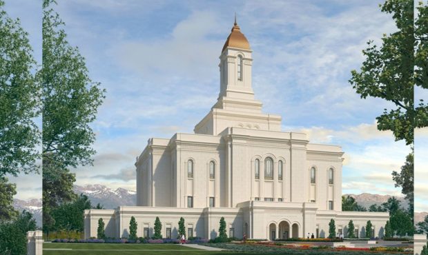 A rendering of the Deseret Peak Utah Temple. (Courtesy Intellectual Reserve, Inc.)...